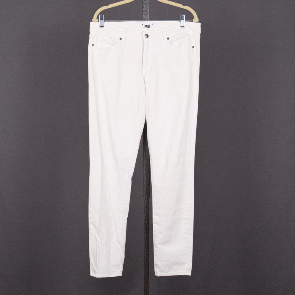 PAIGE Peg Skinny Jeans Women's SZ 30 USA Made 5-Pocket Optic White Denim Casual
